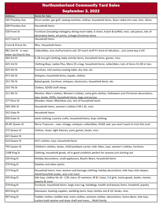 Community Yard Sales